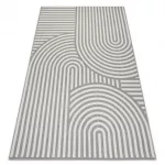  Kab. Covor plat din sisal împletit 49376637 Cercuri dungi gri / crem 160x230 cm
