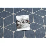 Covor plat din sisal țesut 48721/591  crem 3D albastru 80x150 cm