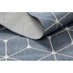 Covor plat din sisal țesut 48721/591  crem 3D albastru 120x170 cm