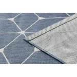 Covor plat din sisal țesut 48721/591  crem 3D albastru 140x200 cm