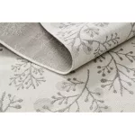 Covor plat din sisal țesut 48774/367 Frunze, crem gri 200x290 cm
