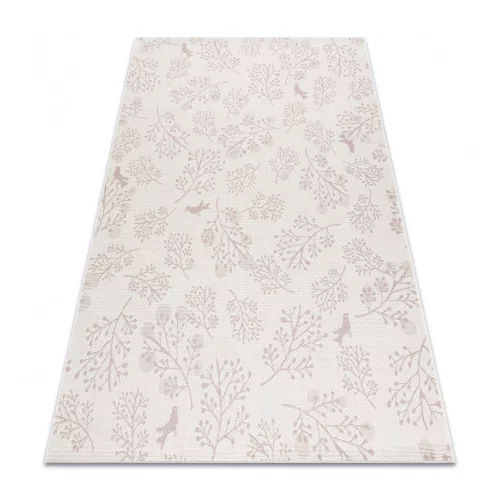 Covor plat din sisal țesut 48774/526 Frunze, crem roz 80x150 cm