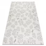 Covor plat din sisal țesut 48774/367 Frunze, crem gri 80x150 cm