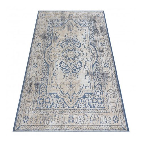 Covor SOLE D3871 țesut plat, albastru / bej 80x250 cm