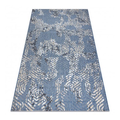 Covor SOLE D3841 hexagoane țesut plat, albastru / bej 160x220 cm