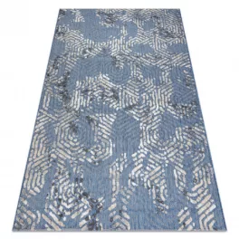   Covor SOLE D3841 hexagoane țesut plat, albastru / bej 180x270 cm