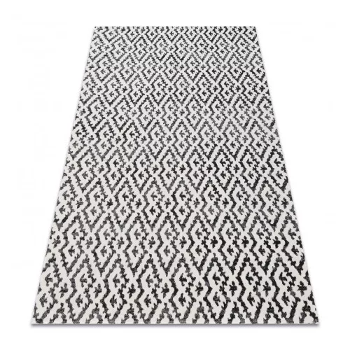 Covor modern MUNDO E0621 Figuri geometrice,  bej / negru 80x150 cm