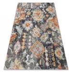 Covor modern MUNDO E0671 vintage   negru / galben 120x170 cm