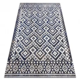   Covor modern MUNDO E0561 zig-zag 3D  albastru / bej  140x190 cm