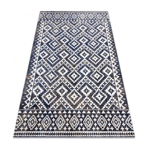 Covor modern MUNDO E0561 zig-zag 3D  albastru / bej  160x220 cm