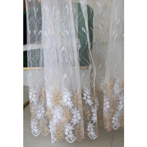  Cortină gata făcută Brillant 77 model auriu alb 300x250cm