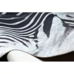 Covor din imitație de piele G5128-1 alb negru 100x150 cm