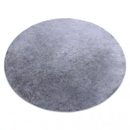   Covor modern lavabil LAPIN Cerc, shaggy, antiderapant, negru / nuanța fildeșului 100 cm