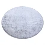 Covor modern lavabil LAPIN Cerc, shaggy, antiderapant, gri / nuanța fildeșului 100 cm