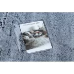 Covor modern lavabil LAPIN Cerc, shaggy, antiderapant, gri / nuanța fildeșului 100 cm