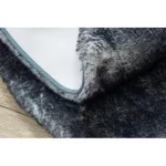 Covor modern LAPIN, Cerc, shaggy, covor lavabil, antiderapant, nuanța fildeșului / negru 100 cm