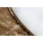 Covor modern LAPIN, Cerc, shaggy, covor lavabil, antiderapant, nuanța fildeșului / maro 100 cm