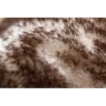 Covor modern LAPIN, Cerc, shaggy, covor lavabil, antiderapant, nuanța fildeșului / culoare ciocolata 100 cm