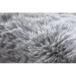Covor modern lavabil TEDDY Cerc, shaggy, foarte gros, antiderapant, gri 100 cm