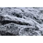 Covor modern lavabil LAPIN Cerc, shaggy, antiderapant, negru / nuanța fildeșului 160 cm