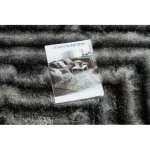 Covor modern FLIM 010-B3 covor shaggy, negru/gri 80x150 cm