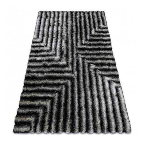 Covor modern FLIM 010-B3 covor shaggy, negru/gri 120x160 cm