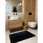 Covor modern lavabil POSH shaggy, gros, antiderapant, negru 80x150 cm