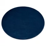 Covor modern lavabil POSH Cerc, shaggy, gros, antiderapant, albastru închis 80 cm