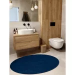Covor modern lavabil POSH Cerc, shaggy, gros, antiderapant, albastru închis 80 cm