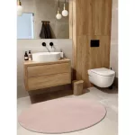 Covor modern lavabil POSH Cerc, shaggy, gros, antiderapant, roșuító roz 80 cm