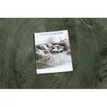 Covor modern lavabil POSH Cerc, shaggy, gros, antiderapant, verde 80 cm