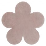  Kab. Covor modern lavabil SHAPE 3106 Flower shaggy - pluș roz pal, antiderapant 80x80 cm