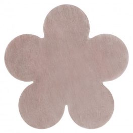    Kab. Covor modern lavabil SHAPE 3106 Flower shaggy - pluș roz pal, antiderapant 80x80 cm