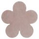  Kab. Covor modern lavabil SHAPE 3106 Flower shaggy - pluș roz pal, antiderapant 80x80 cm