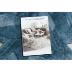  Kab. Covor modern lavabil SHAPE 3106 Flower shaggy - pluș albastru, antiderapant 80x80 cm
