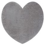  Kab. Covor modern lavabil SHAPE 3105 Heart shaggy - pluș gri, antiderapant 80x80 cm