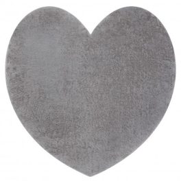    Kab. Covor modern lavabil SHAPE 3105 Heart shaggy - pluș gri, antiderapant 80x80 cm