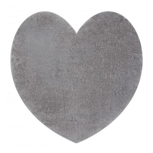  Kab. Covor modern lavabil SHAPE 3105 Heart shaggy - pluș gri, antiderapant 80x80 cm
