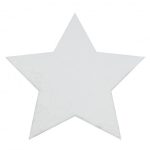  Kab. Covor modern lavabil SHAPE 3148 Star shaggy - pluș ivory, antiderapant 80x80 cm