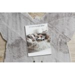  Kab. Covor modern lavabil SHAPE 3150 Butterfly shaggy - plușat gri, antiderapant 80x80 cm