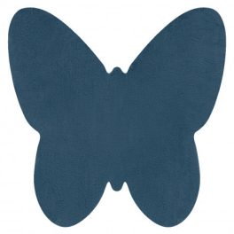    Kab. Covor modern lavabil SHAPE 3150 Butterfly shaggy - pluș albastru, antiderapant 80x80 cm