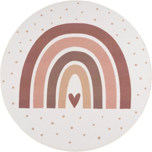 Ay. Coco 1132 crem covor rotund pentru copii 120 x 120 cm