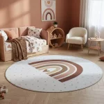 Ay. Coco 1132 crem covor rotund pentru copii 120 x 120 cm