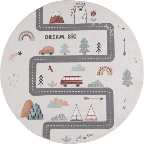 Ay. Coco 1134 crem covor rotund pentru copii 120 x 120 cm