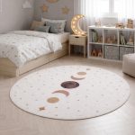 Ay. Coco 1136 crem covor rotund pentru copii 120 x 120 cm