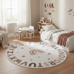 Ay. Coco 1133 crem covor rotund pentru copii 200 x 200 cm