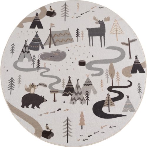 Ay. Coco 1135 crem covor rotund pentru copii 200 x 200 cm