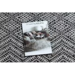 Covor țesut din sisal  SION zig-zag, Diamant Boho 22168 țesut plat, negru / ecru 120x170 cm