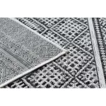Covor țesut din sisal  SION zig-zag, Diamant Boho 22168 țesut plat, negru / ecru 120x170 cm