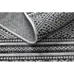 Covor țesut din sisal  SION zig-zag, Diamant Boho 22168 țesut plat, negru / ecru 120x170 cm